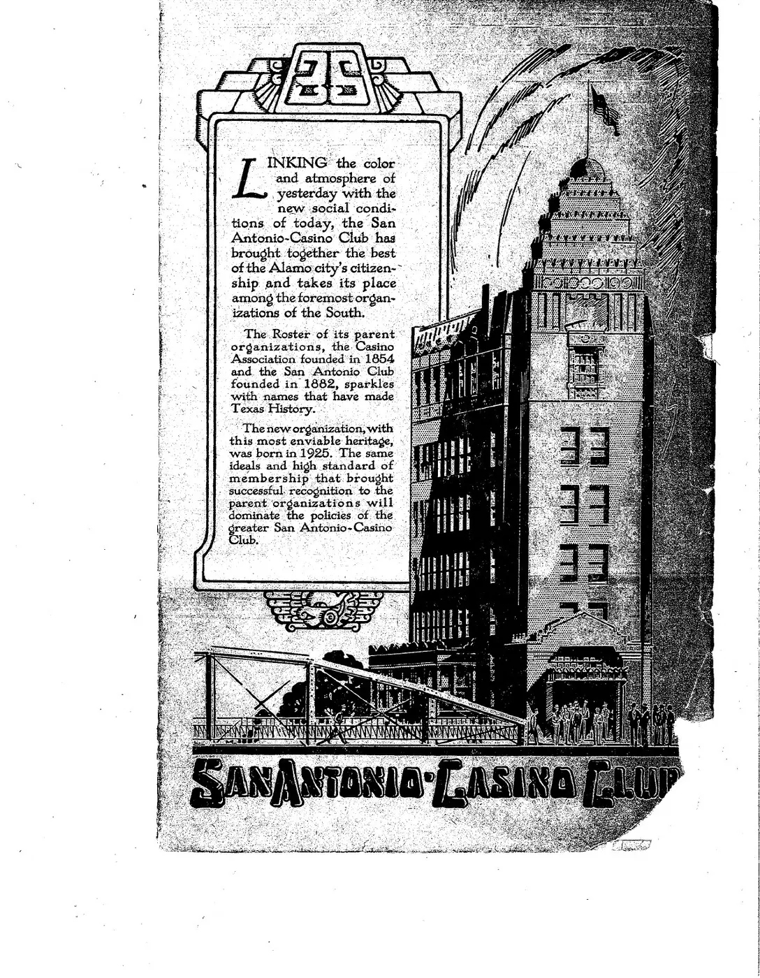 First page of the 1927 Casino Club brochure
