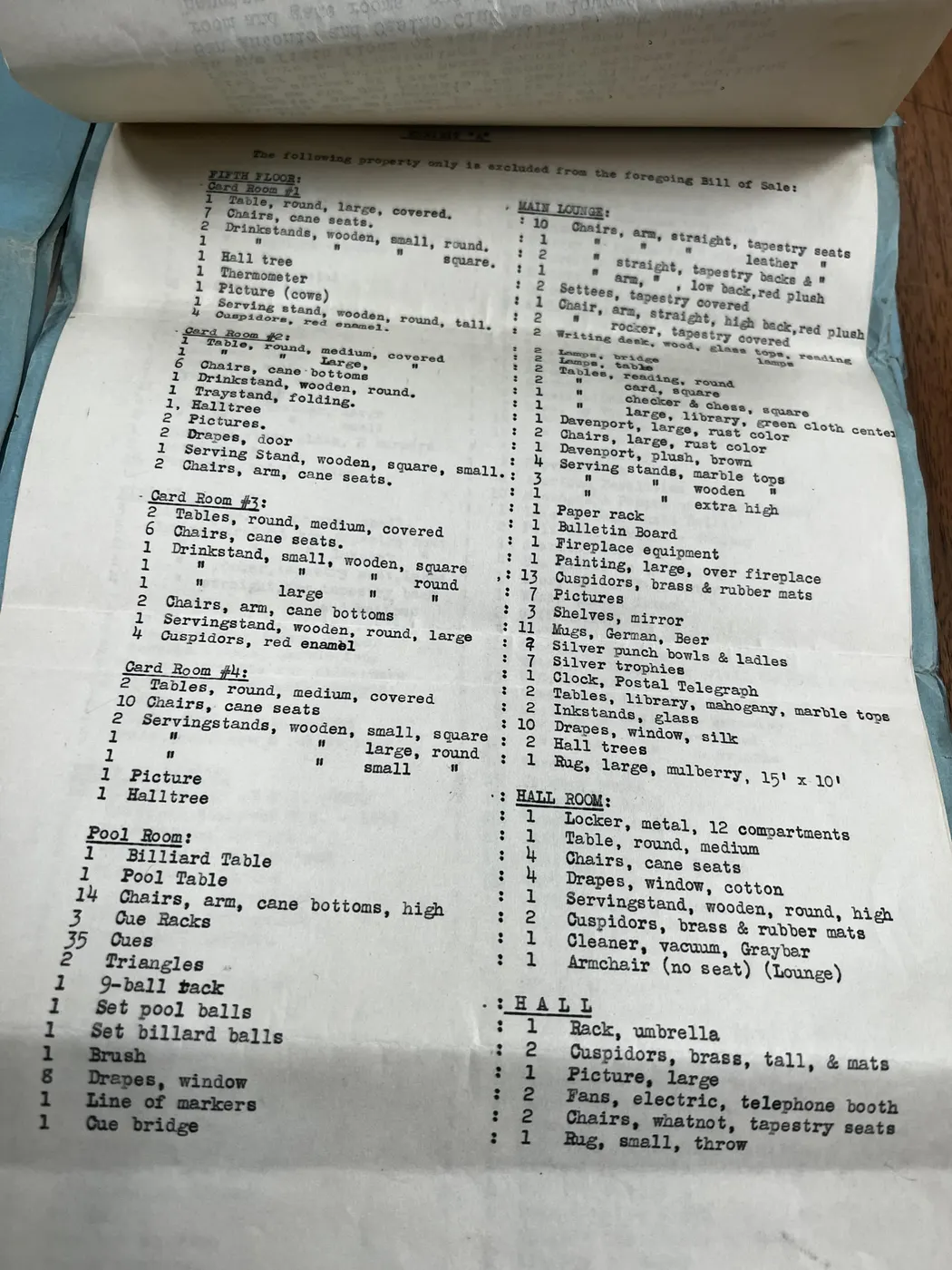 Preview of Casino Club Inventory by Room, Part II
